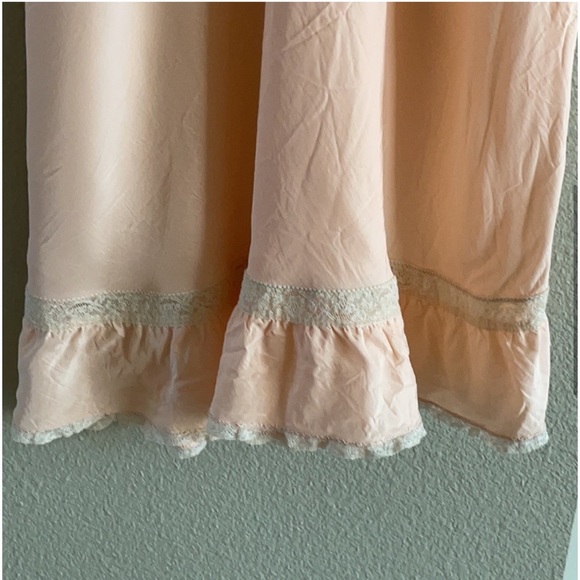💖 Vintage Fantasy Lace Light Blush Pink Peach Slip Dress Small S Nightgown - Picture 3 of 10